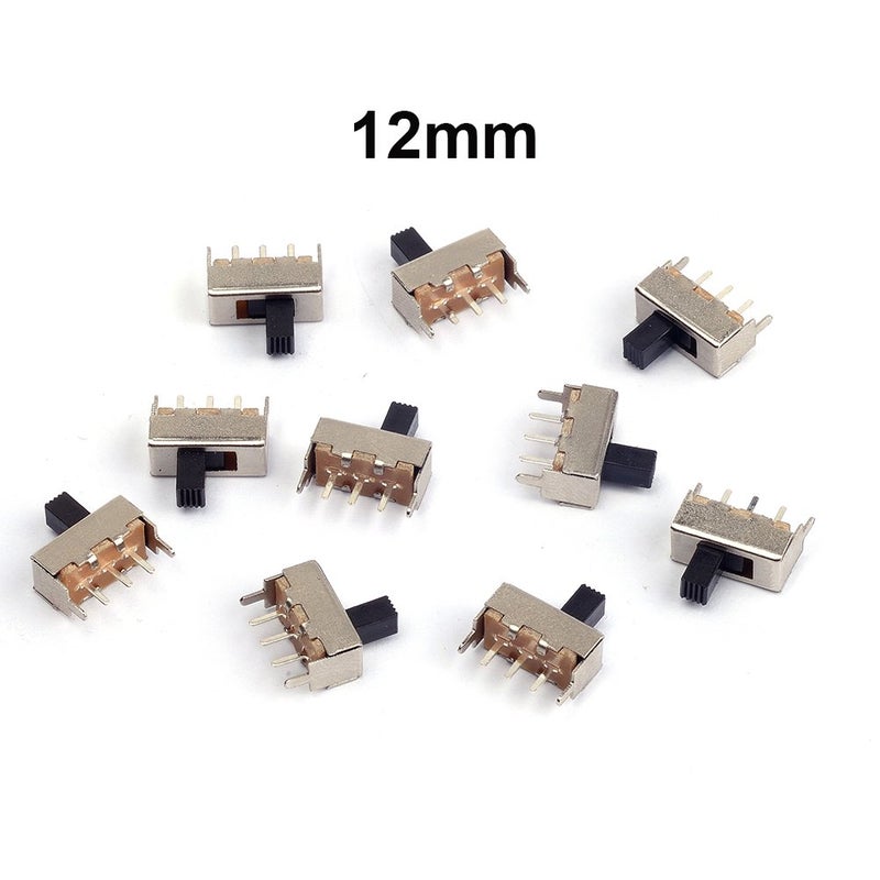 Cylewet 10Pcs 12mm Vertical Slide Switch SPDT 1P2T with 3 Pins PCB Panel for Arduino (Pack of 10) CYT1016 - Image 4